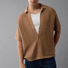 AE Weekend Textured Button-Up