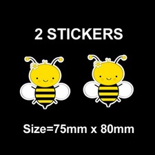 2 X BEE STICKERS HAPPY BUMBLE