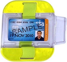 ID/SIA License Badge Holder - Arm Band - High Viz Yellow 