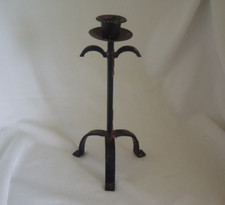 Candle holder black metal 9" tall for taper dinner candles ornate - quick post
