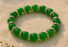 8mm Green Glossy Beaded