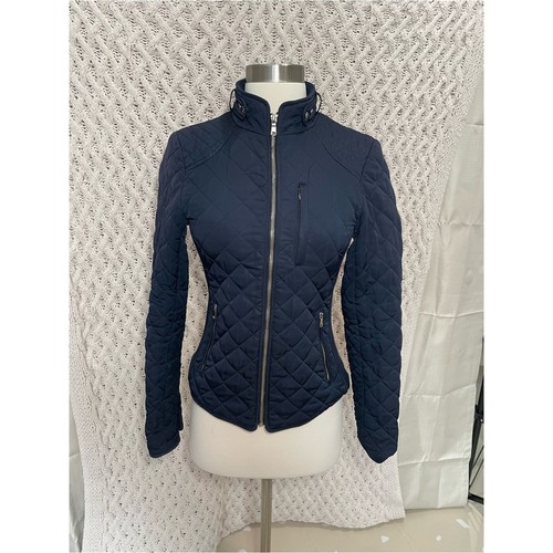 Zara woman quilted navy zip - zara,