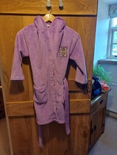 Marks And Spencer Kids Hogwarts Crest Purple Dressing Gown Aged 8-9 Years - Used