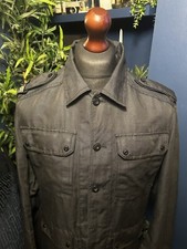 MA. Strum Technical Military Overshirt Black Linen Blend Mens Medium Terraces