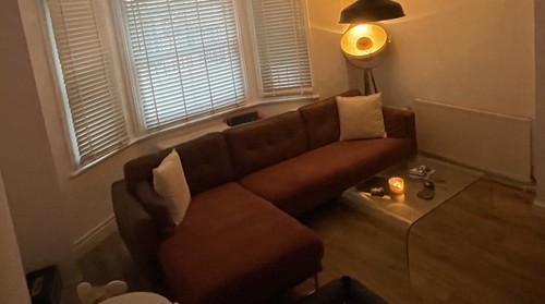 Dwell brown leather corner - leather,