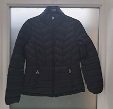 Michael Kors Lightweight Down Filled Packable Short Puffer Coat Jacket Black M