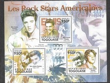 ELVIS PRESLEY POP MUSIC SINGER  MNH STAMPS SET IN SHEET  TOGO