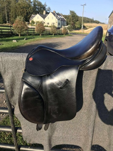 Leather saddle seat - leather, 16''