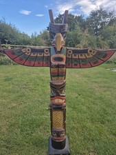  Vintage Painted Totem Pole 100cm our 77cm