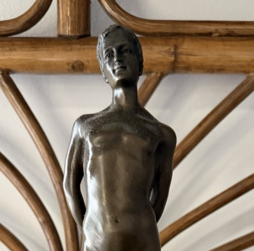 Signed bronze nude male - nude,