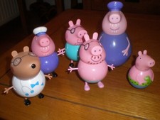 PEPPA PIG FIGURES ( 6 ) LARGE INC. 2 ROLY POLYS AS MY PICTURES SHOW