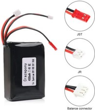 4000mAh 2S 7.4V JST JR Plug