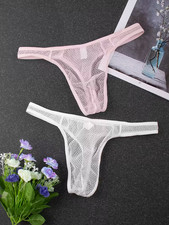 3 Pack, Mens Sexy Sheer Pink 