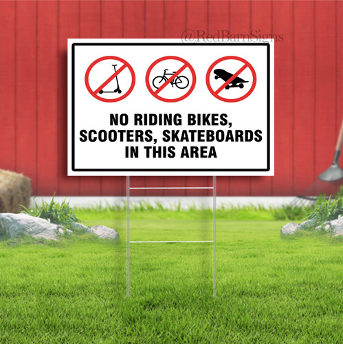 Riding bikes scooters - no,