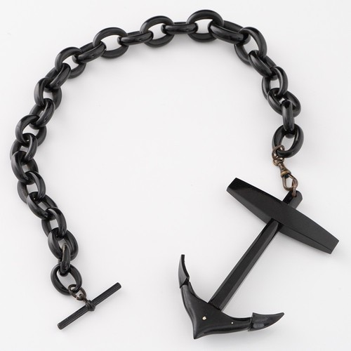 Victorian whitby jet anchor - jet,