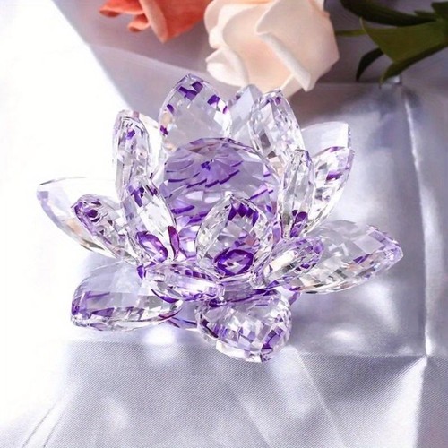 Crystal lotus flower figurine - crystal,