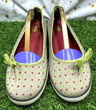 Keds Casual Ballet Pumps Trainers UK 5.5 Apple Fruit Pattern Canvas Flat Shoes