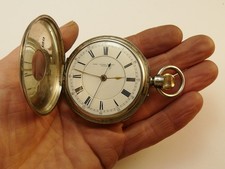 1905 RARE 57mm GENTS SILVER HALF HUNTER CHRONO POCKET WATCH BY JOHN DYSON LEEDS