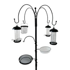 NEW! Wild Bird Decorative Feeding Station with 4 Feeders, Tray & Bath