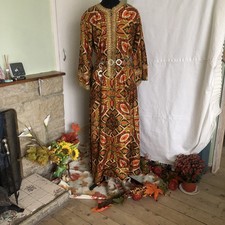 1960 Style Kaftan,tunic Evening Dress. Pure Silk Size Small