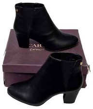 CARVELA Tracey Slip On Black Leather Block Heel Boots Ladies MRRP £99