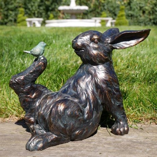 Rabbit bird ornament statue - bird,