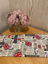 Handmade Lampshade in a Union Jack Newspaper Print Fabric, Ceiling or Lamp