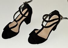 Black Suedette T-Bar Block