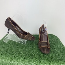 Gordon Scott shoes courts size womens heel 4 suede brown heels vintage kitten uk