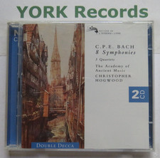 C.P.E. BACH - 8 Symphonies CHRISTOPHER HOGWOOD - Ex Con 2 CD Set L'Oiseau-Lyre