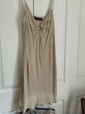 Primark Women's Party Slip Dress. Satiny Shimmery Material. Gold Colour Ring. 16