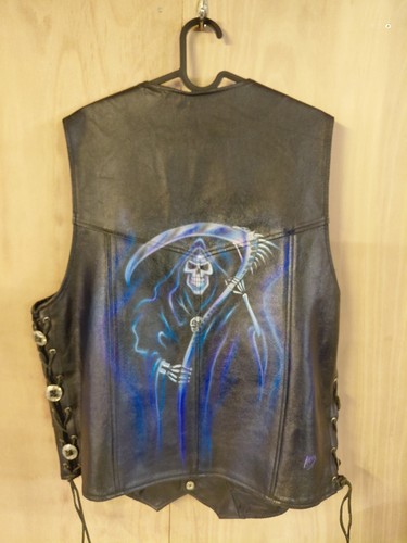 Vintage mens real leather grim - vintage,