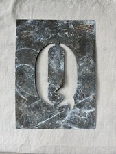 Q Original Vintage Galvanised Metal Symbol Q Stencil Template Industrial Art