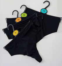 EX NEW M & S Black Size 6 8 10 12 14 Slinky Smooth  NVPL Thong Knickers Panties