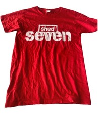 Shed Seven T Shirt 7 Rare Indie Rock Band Tour Merch Tee Size Small Red Britpop