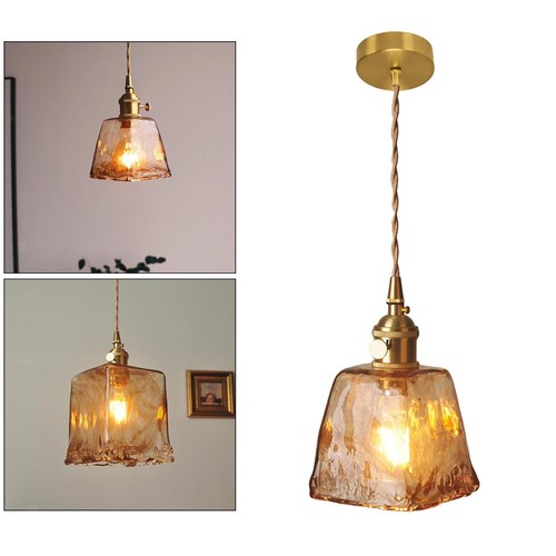 Vintage glass pendant lamp - glass,