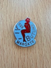 BUTLINS ENAMEL PIN BADGE MARGATE 1958 MERMAID LIGHT BLUE