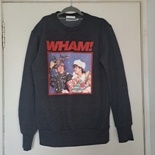 Wham Dark Grey Christmas Sweatshirt XS Bust 36" Primark Fleece Lined 