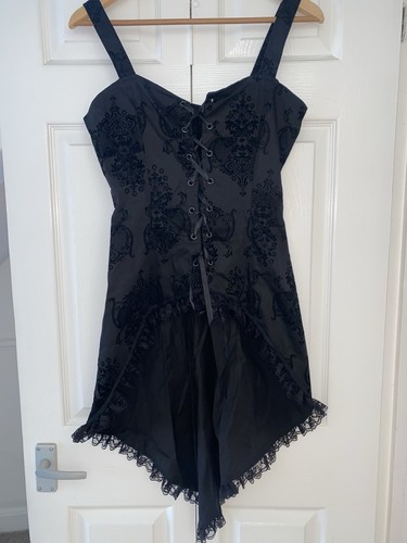 Black chiffon dress victorian - black,