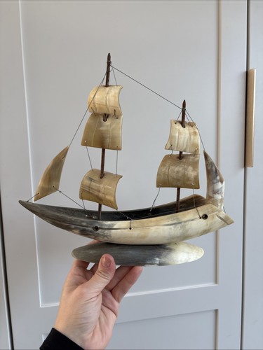 Animal horn polished boat - polished,