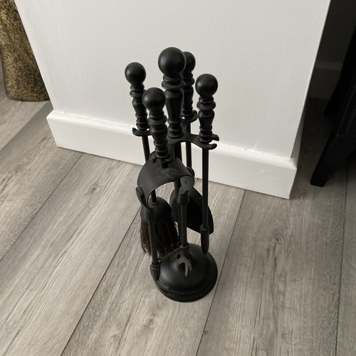 Black metal fireside companion - black,