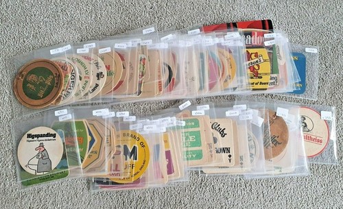 Vintage pub bar beer mats - beer,