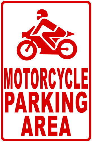 Motorcycle parking area sign - motorcycle,