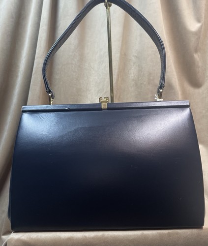 Vintage black leather ladies - black,