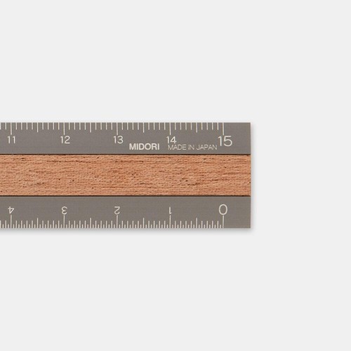 Midori aluminum wooden ruler - midori,