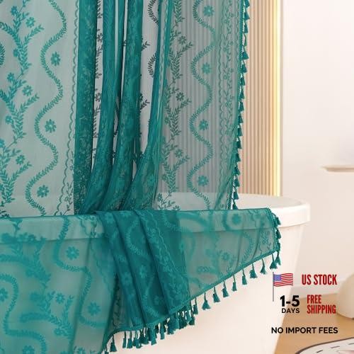 Teal shower curtain - curtain, x