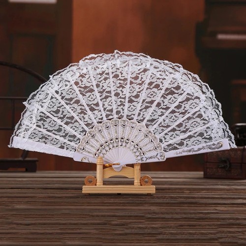 Lace folding hand fan wedding - hand,