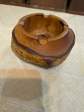 Vintage Olive Wood Ashtray –