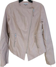 Debenhams Red Herring Faux Leather Biker Jacket Pink UK 18 rrp £55 NH012 AA 16