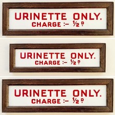 Antique Vintage c1915 RARE Glass Ladies Public Toilet Urinette Sign Not Enamel